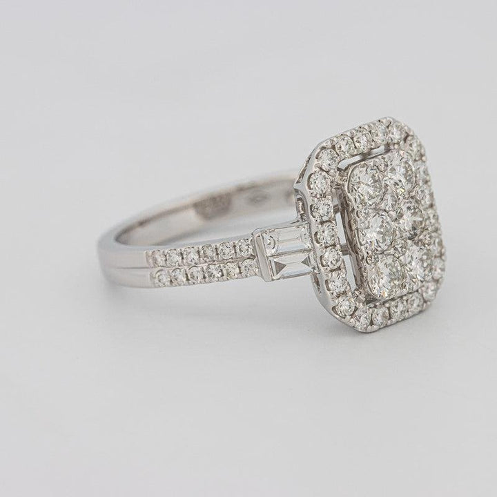 Invisible rectangular diamond ring with small baguettes - ZIZOV DIAMONDS