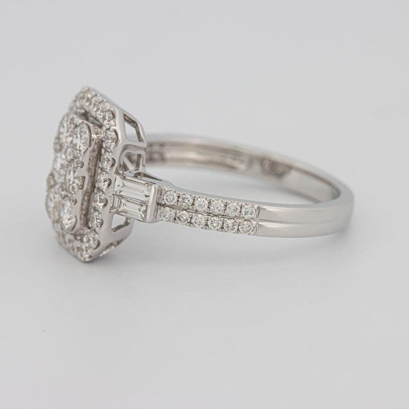 Invisible rectangular diamond ring with small baguettes - ZIZOV DIAMONDS