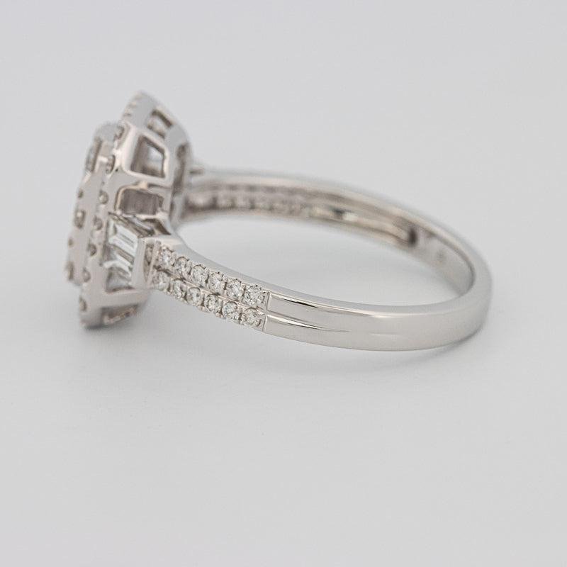 Invisible rectangular diamond ring with small baguettes - ZIZOV DIAMONDS