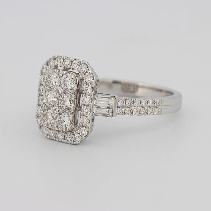 Invisible rectangular diamond ring with small baguettes - ZIZOV DIAMONDS