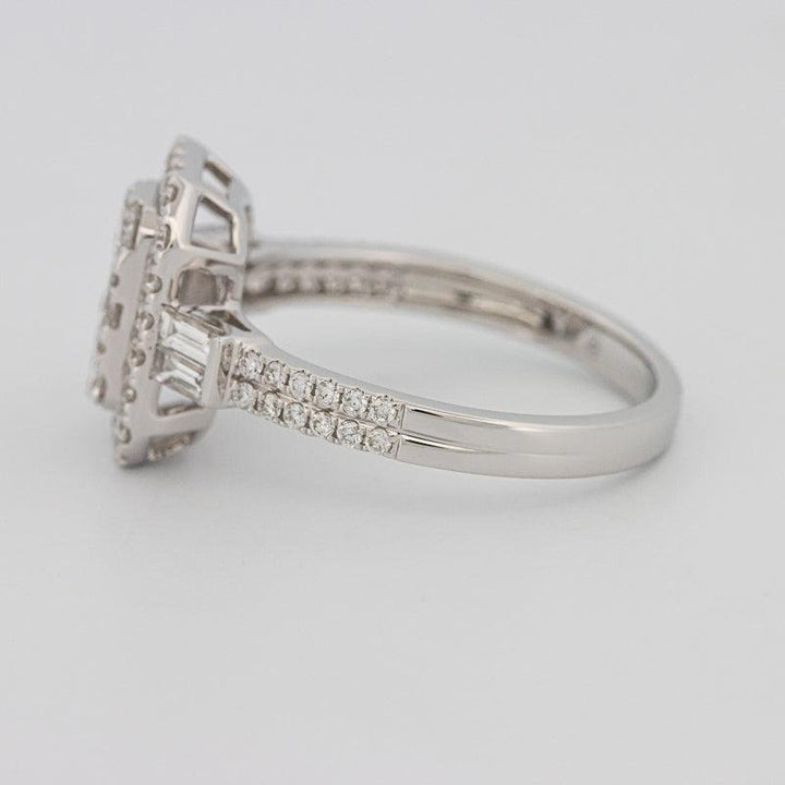 Invisible rectangular diamond ring with small baguettes - ZIZOV DIAMONDS