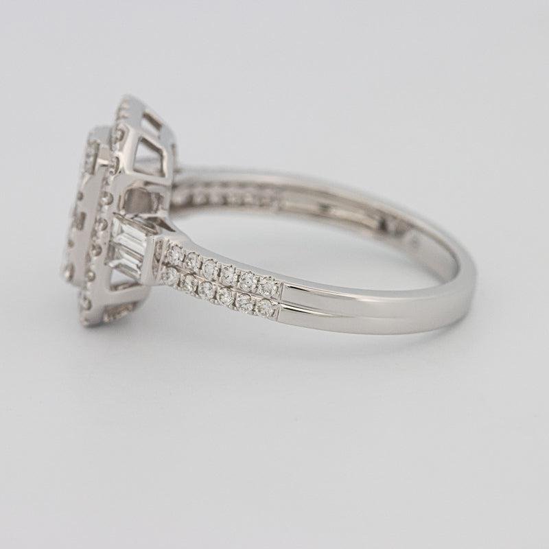 Invisible rectangular diamond ring with small baguettes - ZIZOV DIAMONDS