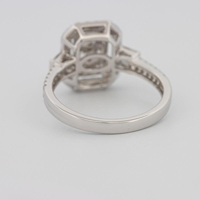 Invisible rectangular diamond ring with small baguettes - ZIZOV DIAMONDS