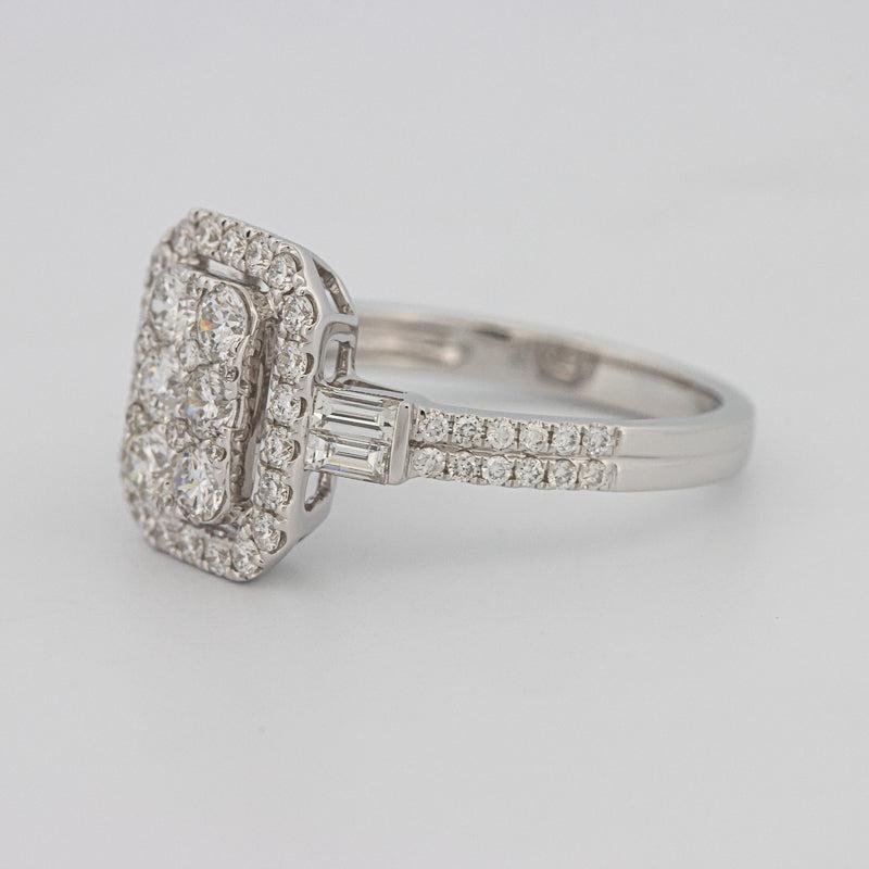 Invisible rectangular diamond ring with small baguettes - ZIZOV DIAMONDS