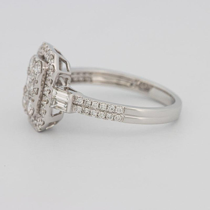 Invisible rectangular diamond ring with small baguettes - ZIZOV DIAMONDS