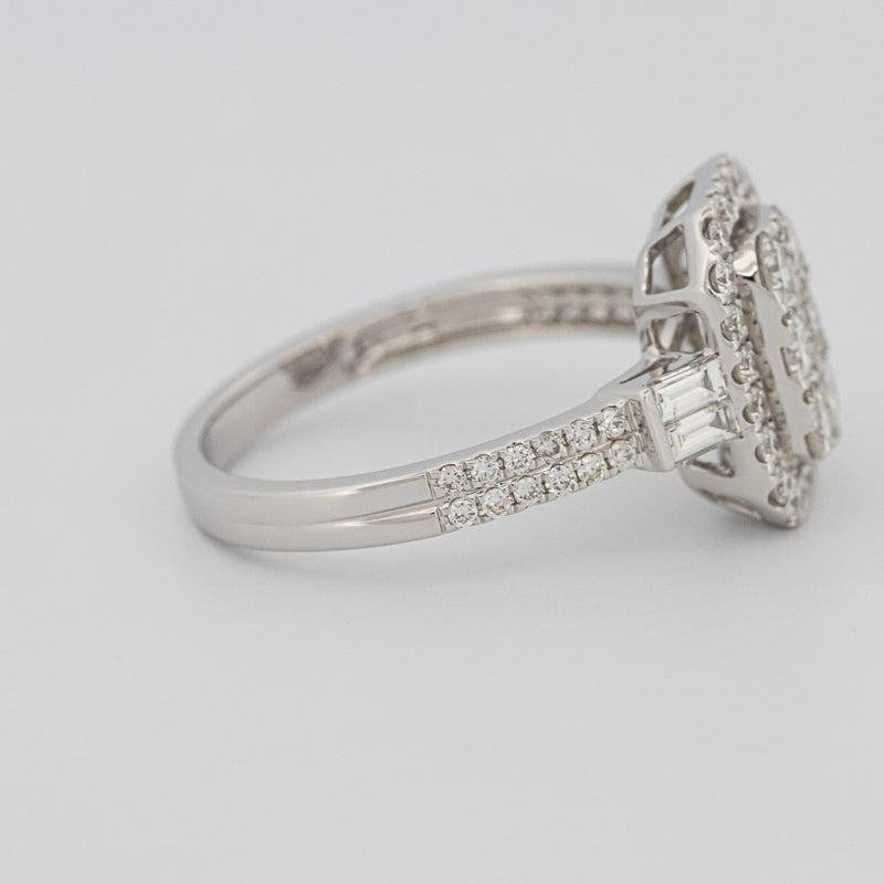 Invisible rectangular diamond ring with small baguettes - ZIZOV DIAMONDS