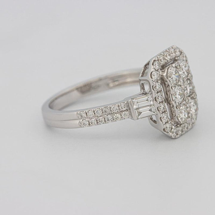 Invisible rectangular diamond ring with small baguettes - ZIZOV DIAMONDS