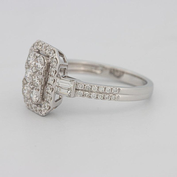 Invisible rectangular diamond ring with small baguettes - ZIZOV DIAMONDS