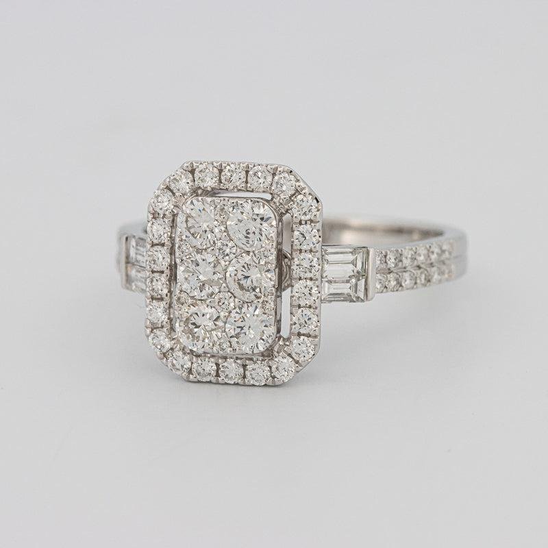 Invisible rectangular diamond ring with small baguettes - ZIZOV DIAMONDS