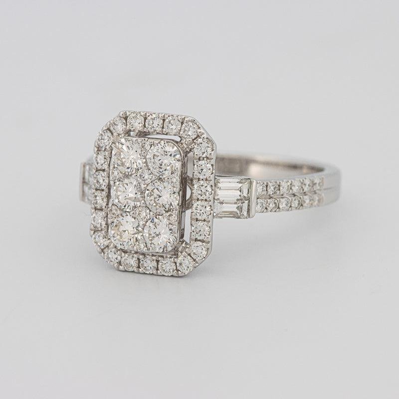 Invisible rectangular diamond ring with small baguettes - ZIZOV DIAMONDS