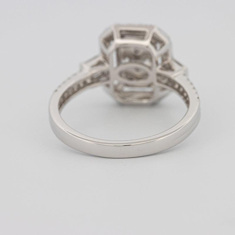 Invisible rectangular diamond ring with small baguettes - ZIZOV DIAMONDS