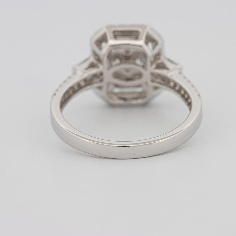 Invisible rectangular diamond ring with small baguettes - ZIZOV DIAMONDS