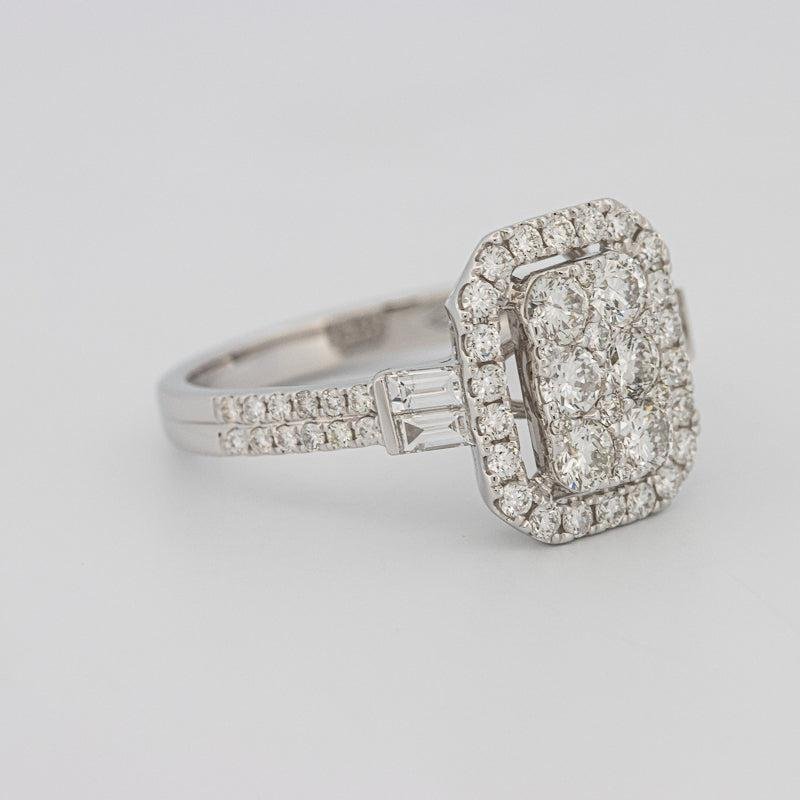 Invisible rectangular diamond ring with small baguettes - ZIZOV DIAMONDS