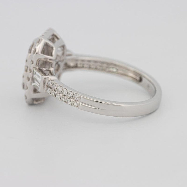 Invisible rectangular diamond ring with small baguettes - ZIZOV DIAMONDS