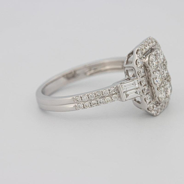 Invisible rectangular diamond ring with small baguettes - ZIZOV DIAMONDS