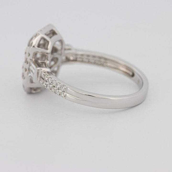 Invisible rectangular diamond ring with small baguettes - ZIZOV DIAMONDS