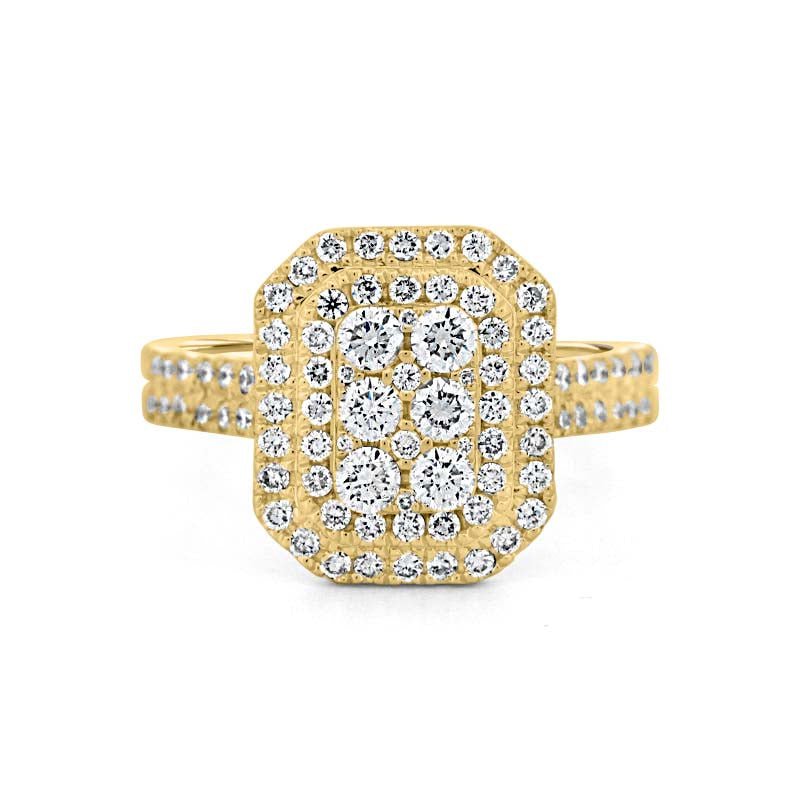 Invisible Rectangular Double Halo Diamond Ring - ZIZOV DIAMONDS