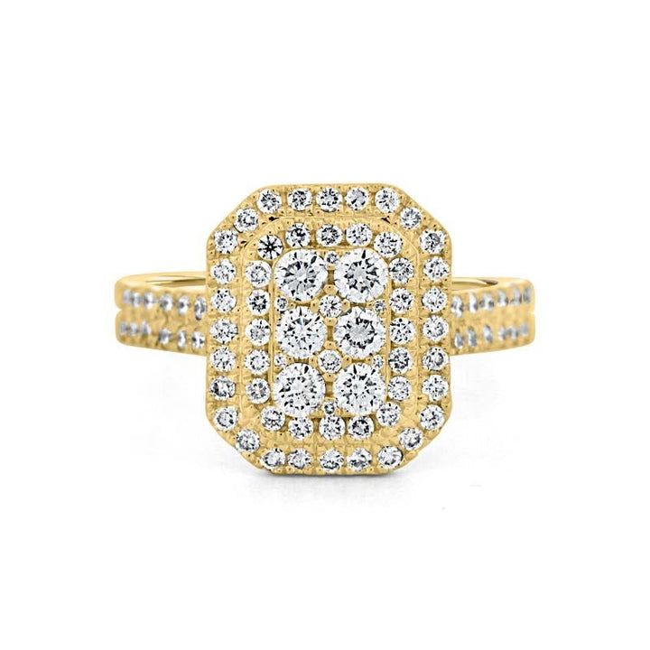Invisible Rectangular Double Halo Diamond Ring - ZIZOV DIAMONDS