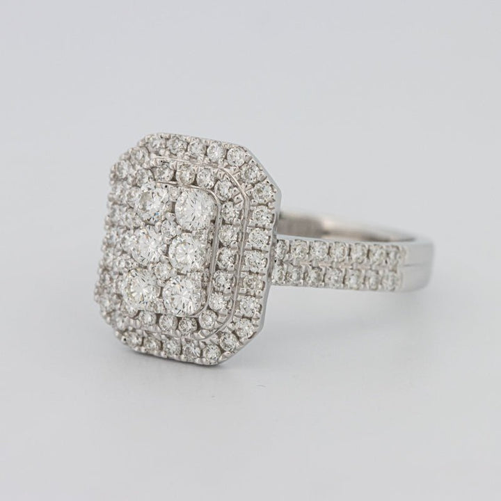 Invisible Rectangular Double Halo Diamond Ring - ZIZOV DIAMONDS