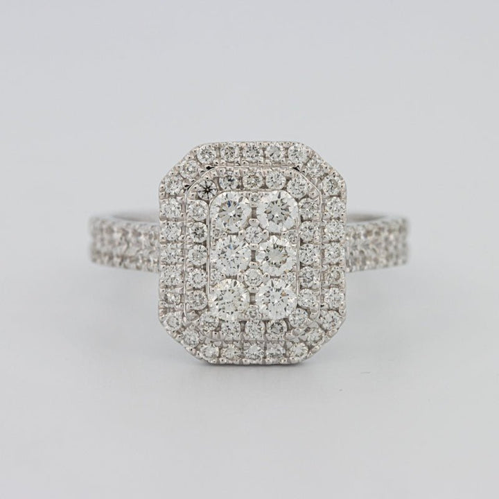 Invisible Rectangular Double Halo Diamond Ring - ZIZOV DIAMONDS