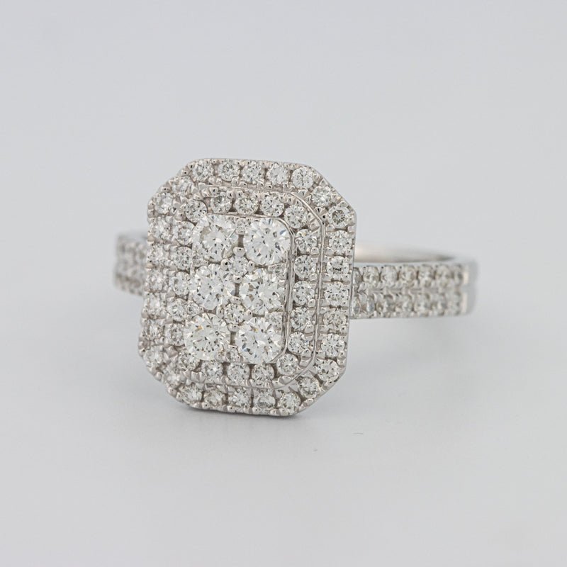 Invisible Rectangular Double Halo Diamond Ring - ZIZOV DIAMONDS