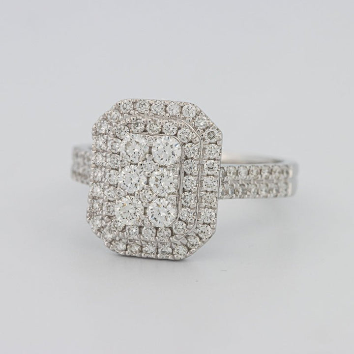 Invisible Rectangular Double Halo Diamond Ring - ZIZOV DIAMONDS