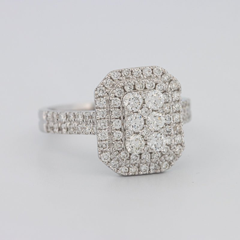 Invisible Rectangular Double Halo Diamond Ring - ZIZOV DIAMONDS