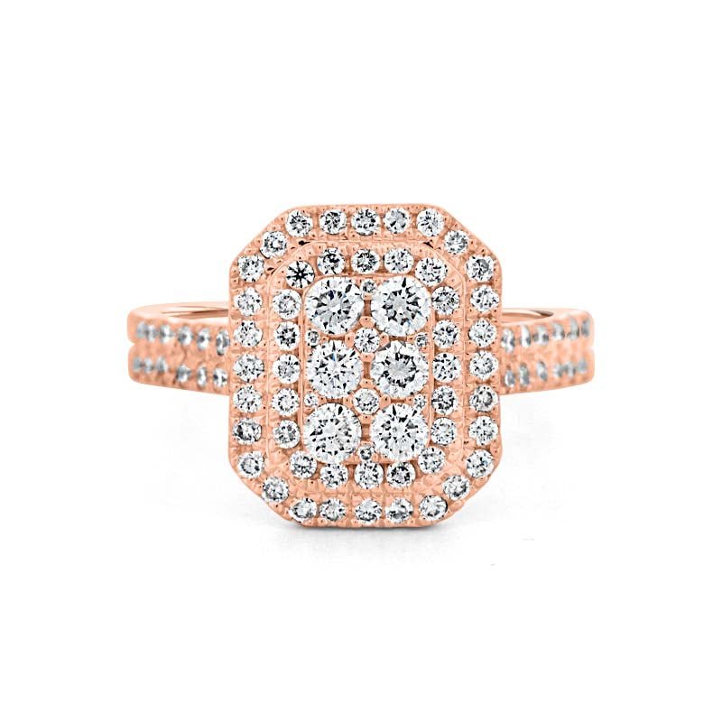 Invisible Rectangular Double Halo Diamond Ring - ZIZOV DIAMONDS