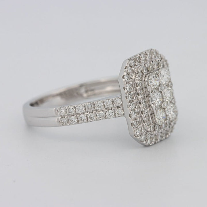 Invisible Rectangular Double Halo Diamond Ring - ZIZOV DIAMONDS