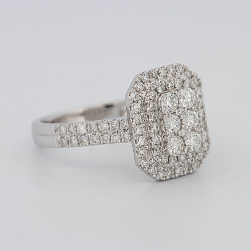 Invisible Rectangular Double Halo Diamond Ring - ZIZOV DIAMONDS