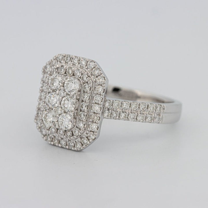 Invisible Rectangular Double Halo Diamond Ring - ZIZOV DIAMONDS