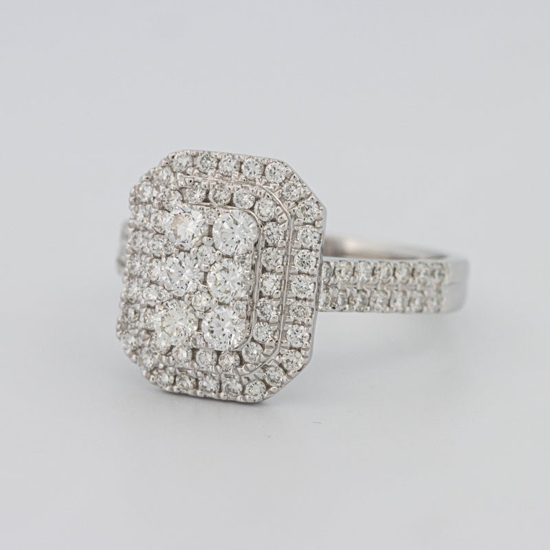 Invisible Rectangular Double Halo Diamond Ring - ZIZOV DIAMONDS