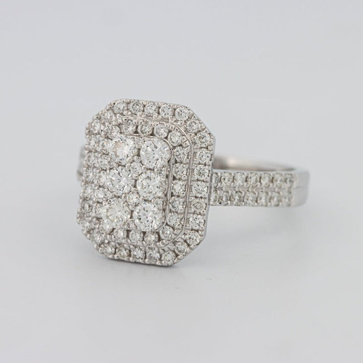 Invisible Rectangular Double Halo Diamond Ring - ZIZOV DIAMONDS