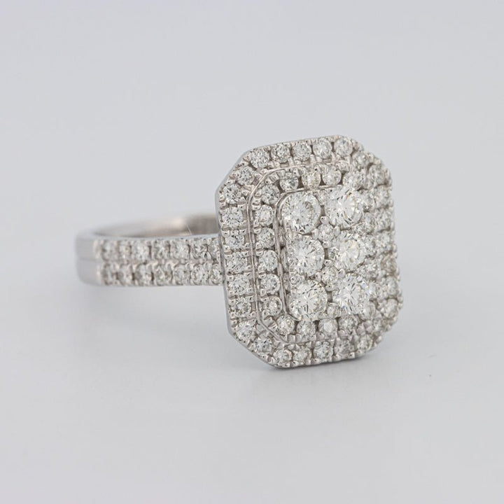 Invisible Rectangular Double Halo Diamond Ring - ZIZOV DIAMONDS