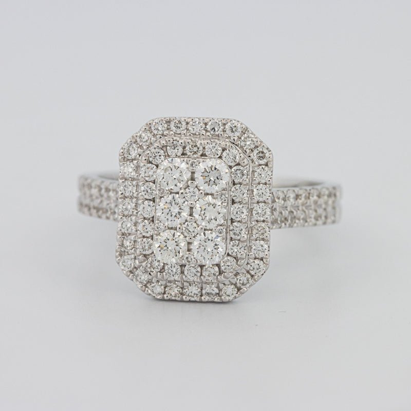 Invisible Rectangular Double Halo Diamond Ring - ZIZOV DIAMONDS