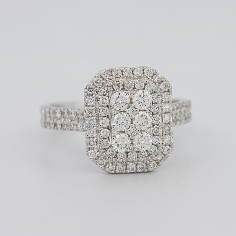 Invisible Rectangular Double Halo Diamond Ring - ZIZOV DIAMONDS