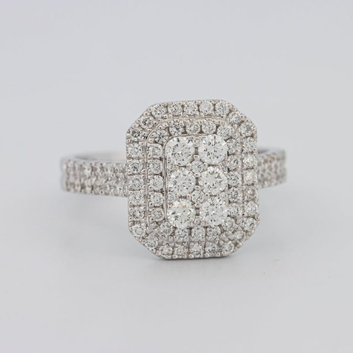Invisible Rectangular Double Halo Diamond Ring - ZIZOV DIAMONDS