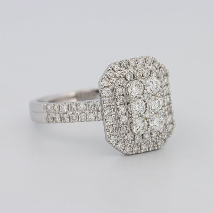 Invisible Rectangular Double Halo Diamond Ring - ZIZOV DIAMONDS