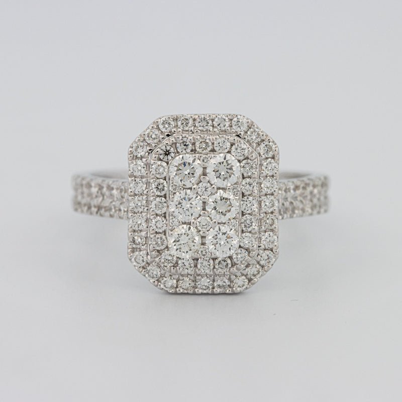 Invisible Rectangular Double Halo Diamond Ring - ZIZOV DIAMONDS