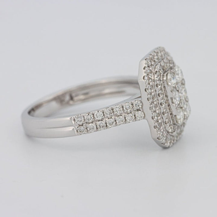 Invisible Rectangular Double Halo Diamond Ring - ZIZOV DIAMONDS