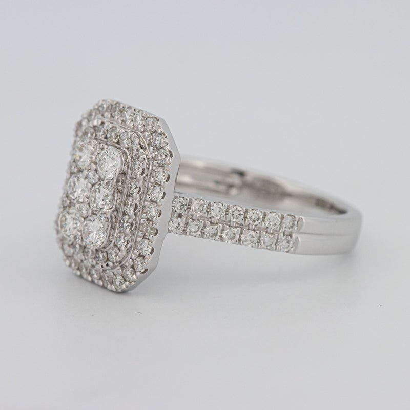 Invisible Rectangular Double Halo Diamond Ring - ZIZOV DIAMONDS