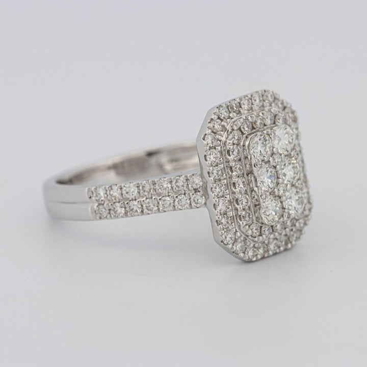 Invisible Rectangular Double Halo Diamond Ring - ZIZOV DIAMONDS
