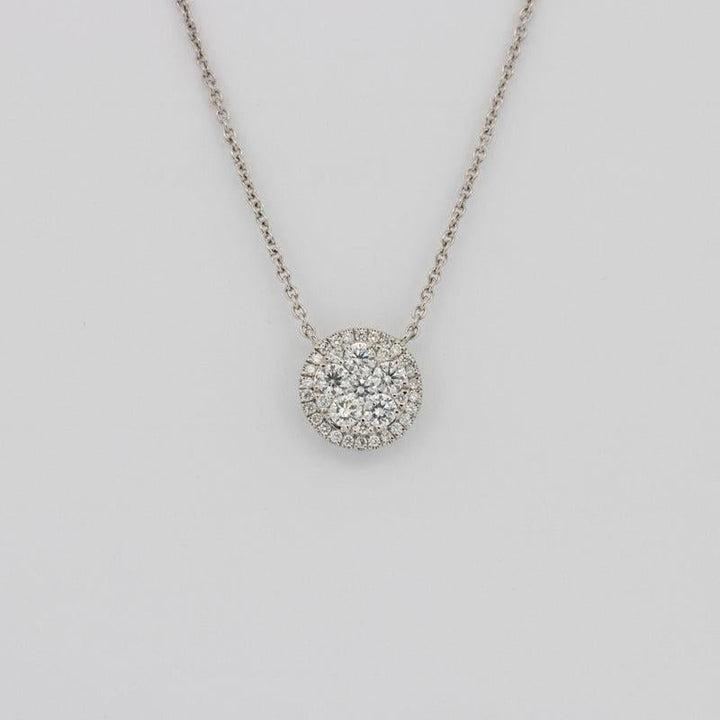Invisible Round Diamond Halo Pendant (medium) - ZIZOV DIAMONDS
