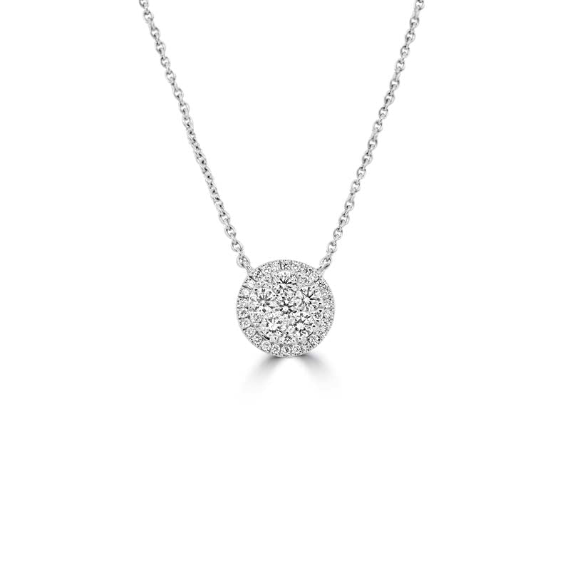 Invisible Round Diamond Halo Pendant (medium) - ZIZOV DIAMONDS