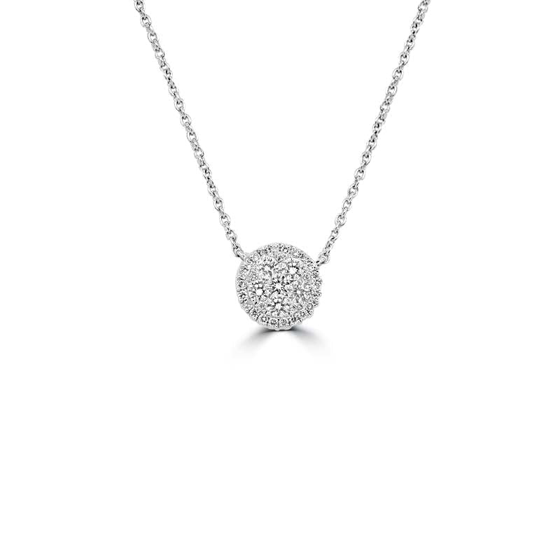 Invisible Round Diamond Halo Pendant (small) - ZIZOV DIAMONDS