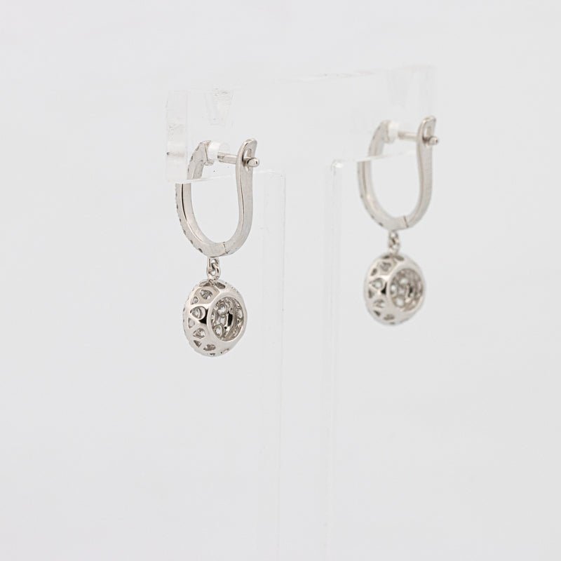 Invisible Round Halo Dangling Earrings - ZIZOV DIAMONDS