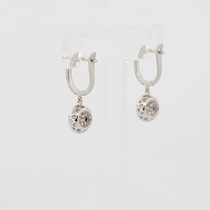 Invisible Round Halo Dangling Earrings - ZIZOV DIAMONDS