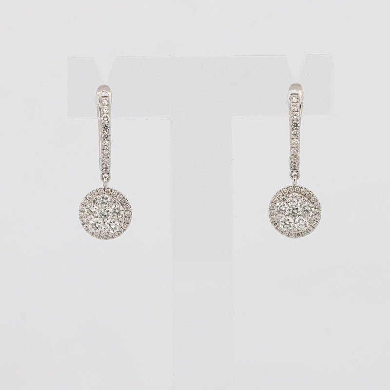 Invisible Round Halo Dangling Earrings - ZIZOV DIAMONDS