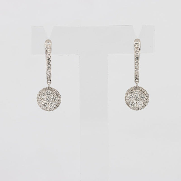Invisible Round Halo Dangling Earrings - ZIZOV DIAMONDS