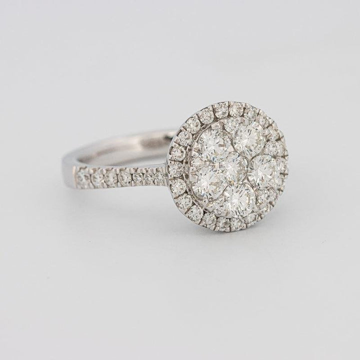 Invisible round halo diamond ring - ZIZOV DIAMONDS